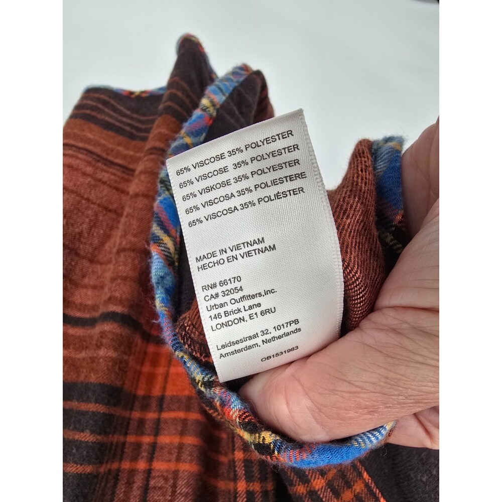 Urban Outfitters BDG Medium Karl Shirt Slouchy Flannel Plaid Preppy Grunge NWT - Picture 5 of 5